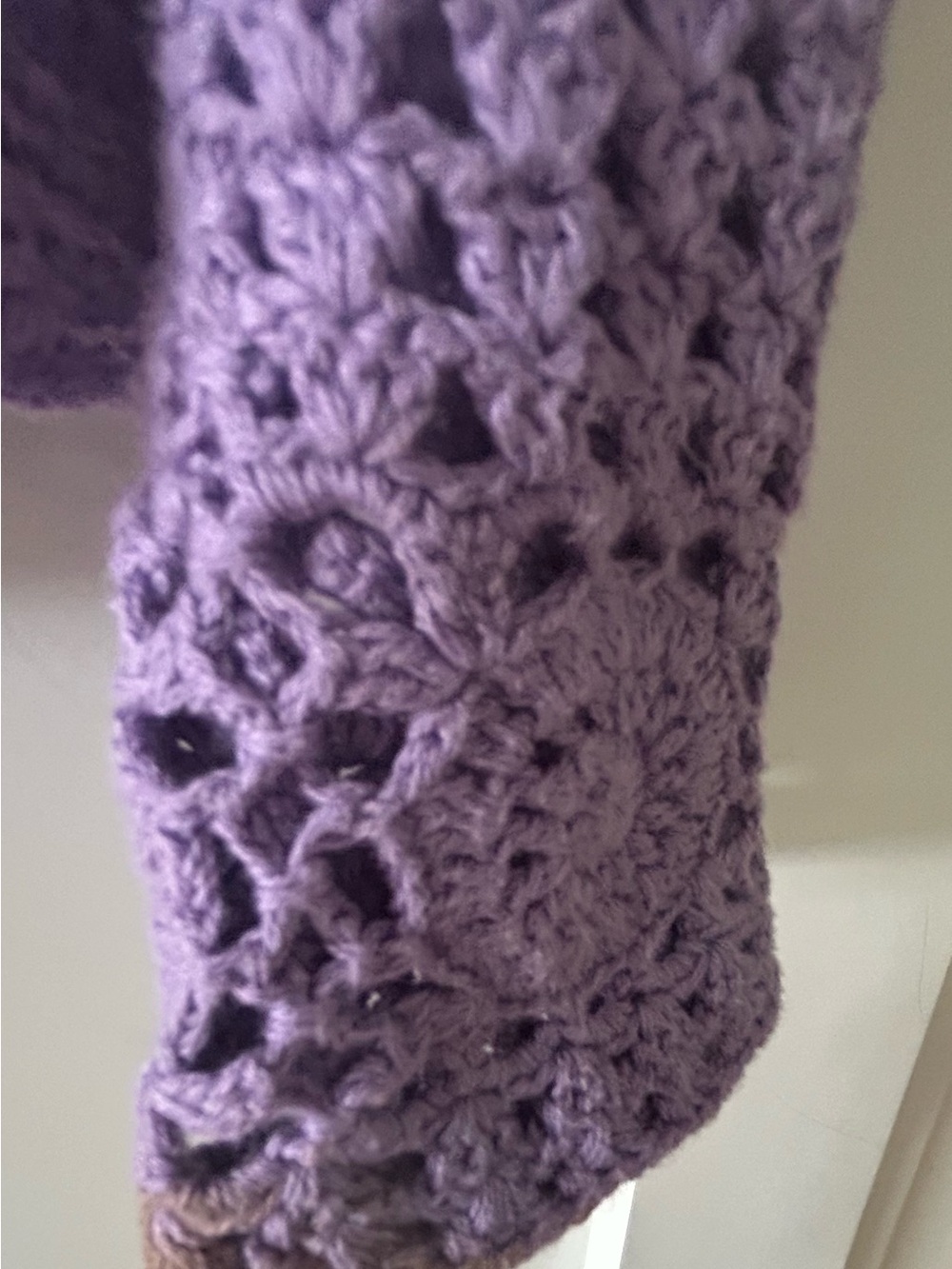 Chadwicks Lavender Crochet Openwork Cardigan - Picture 6 of 9